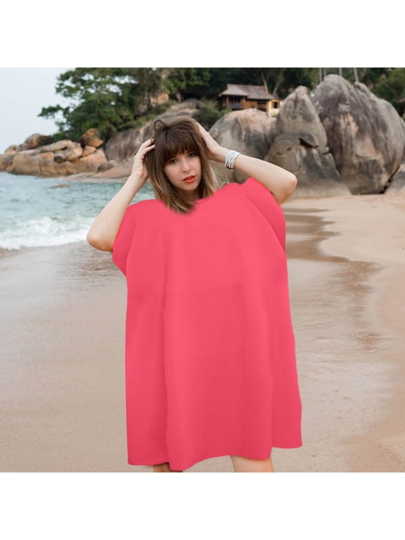 JMKQLZ Surf Poncho Towel Microfiber Swim Bath Robe with Hood Quick Drying Beach Towel Cloth Swimming Cover Up for Women