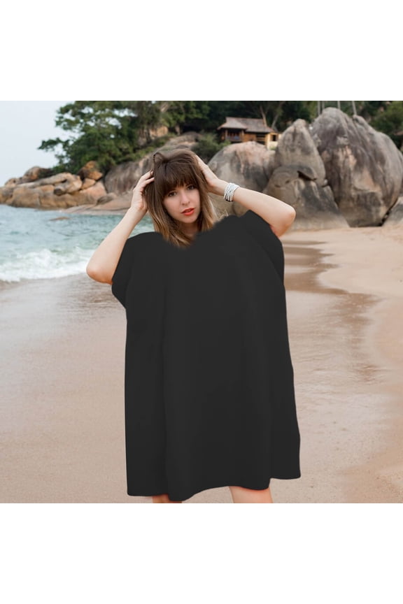 JMKQLZ Surf Poncho Towel Microfiber Swim Bath Robe with Hood Quick Drying Beach Towel Cloth Swimming Cover Up for Women