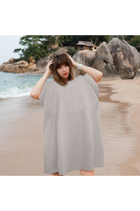 JMKQLZ Surf Poncho Towel Microfiber Swim Bath Robe with Hood Quick Drying Beach Towel Cloth Swimming Cover Up for Women