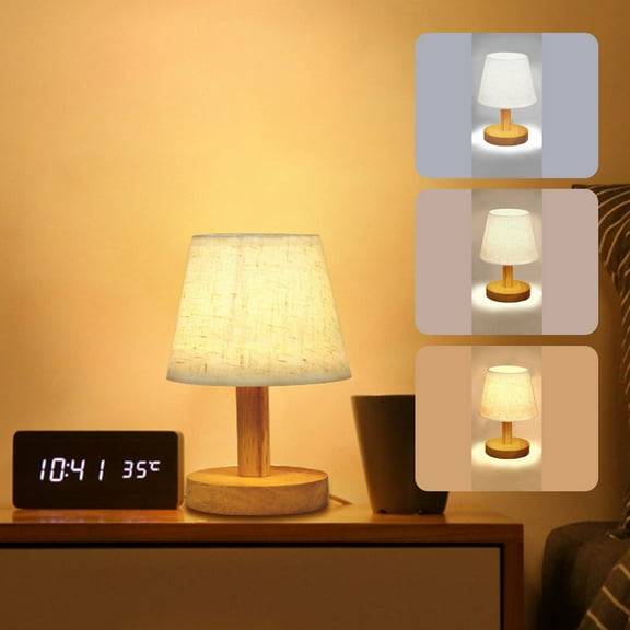JMKQLZ Table Lamp for Bedroom - 3 Way Dimmable Table Light, Small Desk Lamp for Living Room, Office, Dorm Room, LED Bulb Included
