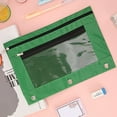 thumbnail image 1 of JMKQLZ Transparent PVC Three Hole Pencil Case With Zipper Closure Document Storage Bag Detachable Folder Large Capacity For Binder Organization Classroom Office, 1 of 2