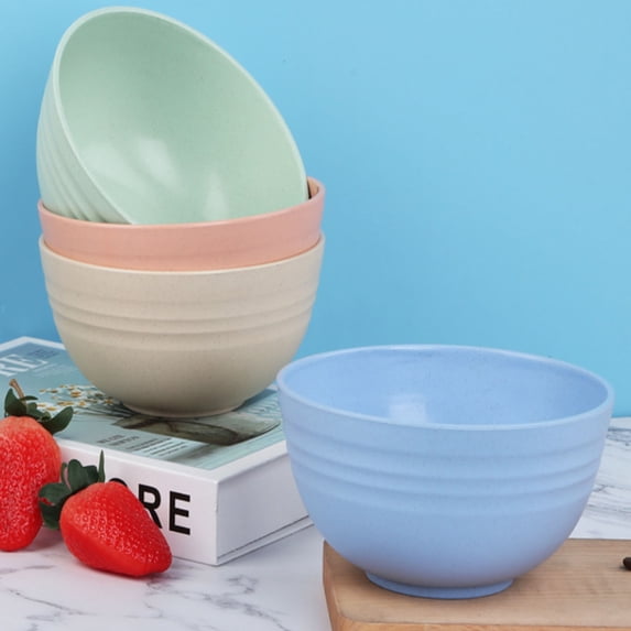 JMKQLZ Wheat Straw Anti-Fall Bowl Dinner Bowl Plastic Fiber Dining Bowl Cartoon Snack Tray Breakfast Dishes Kitchen Tableware,Unbreakable Cereal Bowls,for Cereal,Serving,Soup,Pasta and Salad