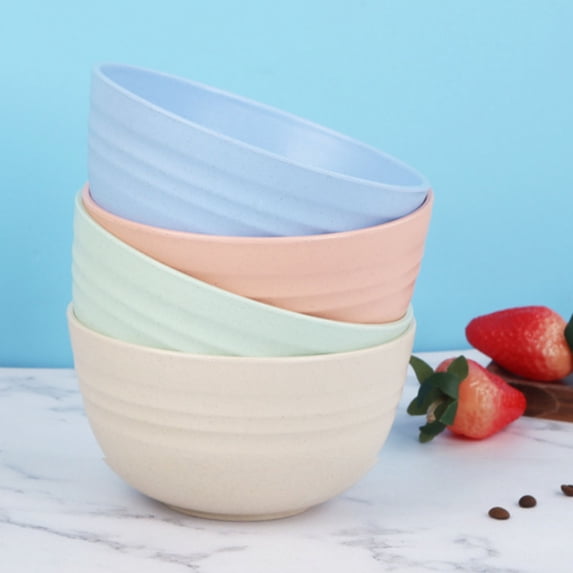 JMKQLZ Wheat Straw Anti-Fall Bowl Dinner Bowl Plastic Fiber Dining Bowl Cartoon Snack Tray Breakfast Dishes Kitchen Tableware,Unbreakable Cereal Bowls,for Cereal,Serving,Soup,Pasta and Salad