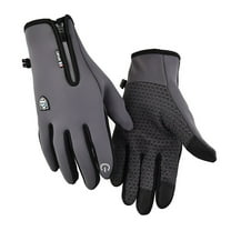 JMKQLZ Winter Gloves for Men Women, Waterproof Windproof Warm Mittens for Cold Weather, Touch Screen Anti-Slip Gloves with Reflective Zippe for Outdoor Cycling Driving Skiing