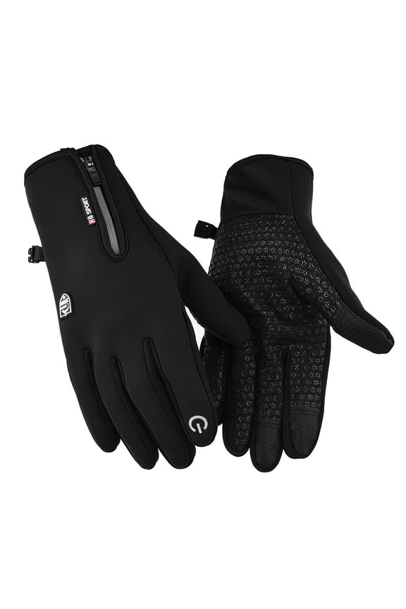 Winter Gloves for Men Women, Waterproof Windproof Warm Mittens for Cold Weather, Touch Screen Anti-Slip Gloves with Reflective Zippe for Outdoor Cycling Driving Skiing