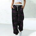 thumbnail image 1 of JMKQLZ Women Streetwear Sweatpants Halloween Spider Web Printed High Waisted Lounge Trousers, Women Loose Casual Halloween Printed Pocket Drawstring Pants,Orange, 1 of 5