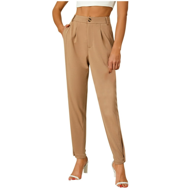 JMKQLZ Women's Casual Loose And Comfortable Work Pants Solid Color