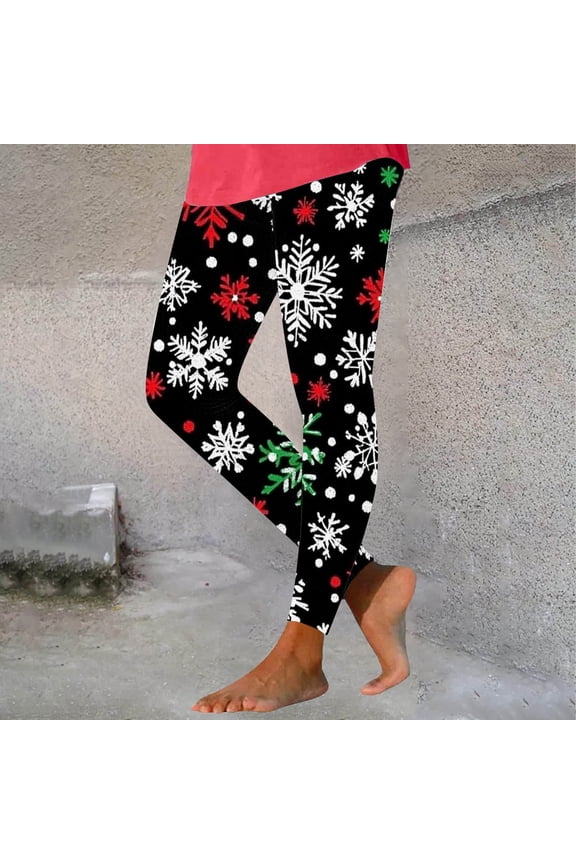 Women's Holiday Themed Leggings with Christmas Prints, Soft and Stretchy Yoga Pants for Casual Wear, Comfortable Activewear for Seasonal Use and Home Activities