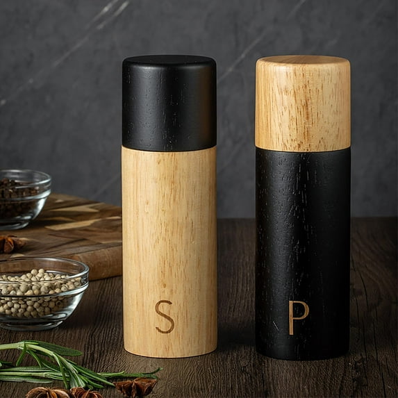 JMKQLZ Wooden Pepper Grinder - Premium Kitchen Household Seasoning Bottle Wood Vintage Pepper Grinder - Manual Peppermill