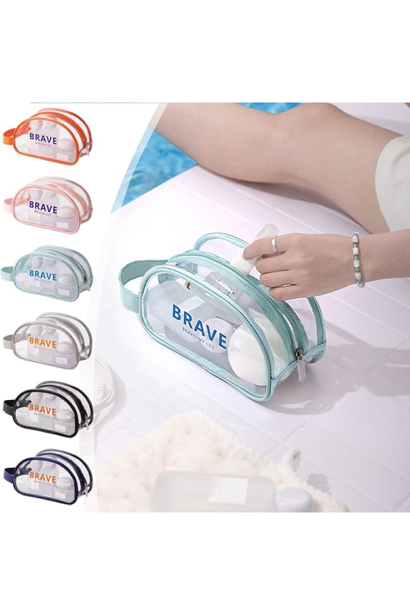 JMKQLZ See-Through Storage Bag for Swim Gear - Clear PVC with Separate Wet/Dry Areas for Toiletries Goggles And Swimsuits, Multiple Colors
