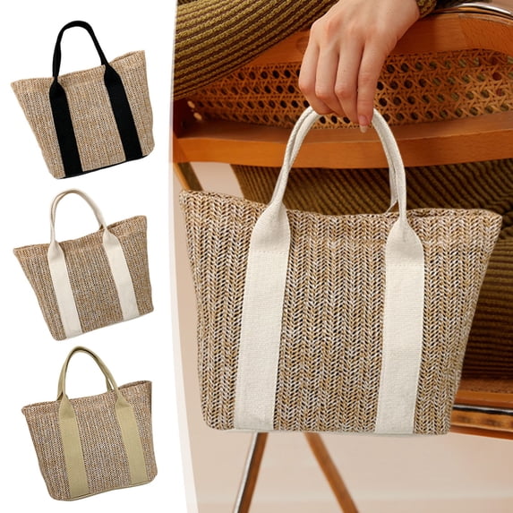 JMKQLZ Woven Straw Shoulder Beach Bag with Crossbody Strap Versatile for Vacation Outings Gift Choice For