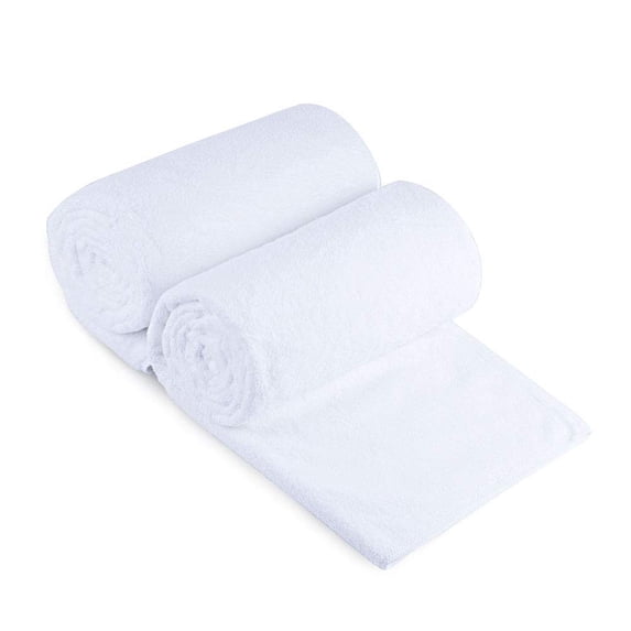 JML 2 Pack Bath Towel Set,350GSM Microfiber Absorbent & Quick Drying Towels 30" x 60", White