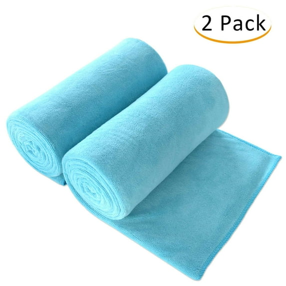 JML 2 Pack Bath Towels 30 x 60 inches,Solid, Soft,Absortbent and Fast Drying Towels, Aquamarine