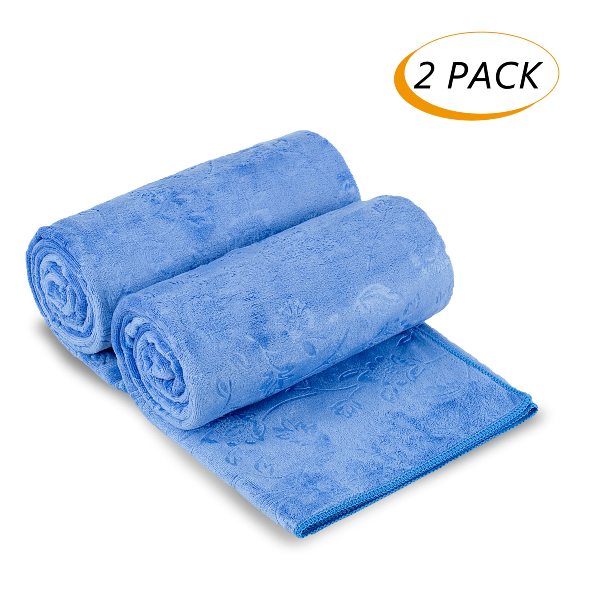 JML 2 Pack Bath Towels 30 x 60 inches,Solid, Soft,Absortbent and Fast Drying Towels, Orange Diamond