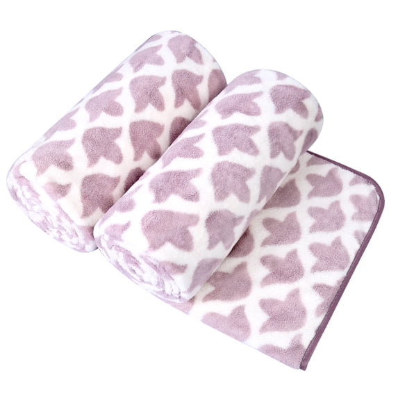 JML 2 Pack Bath Towels, Super Soft, Absorbent, Microfiber Bath Towel Set, Purple