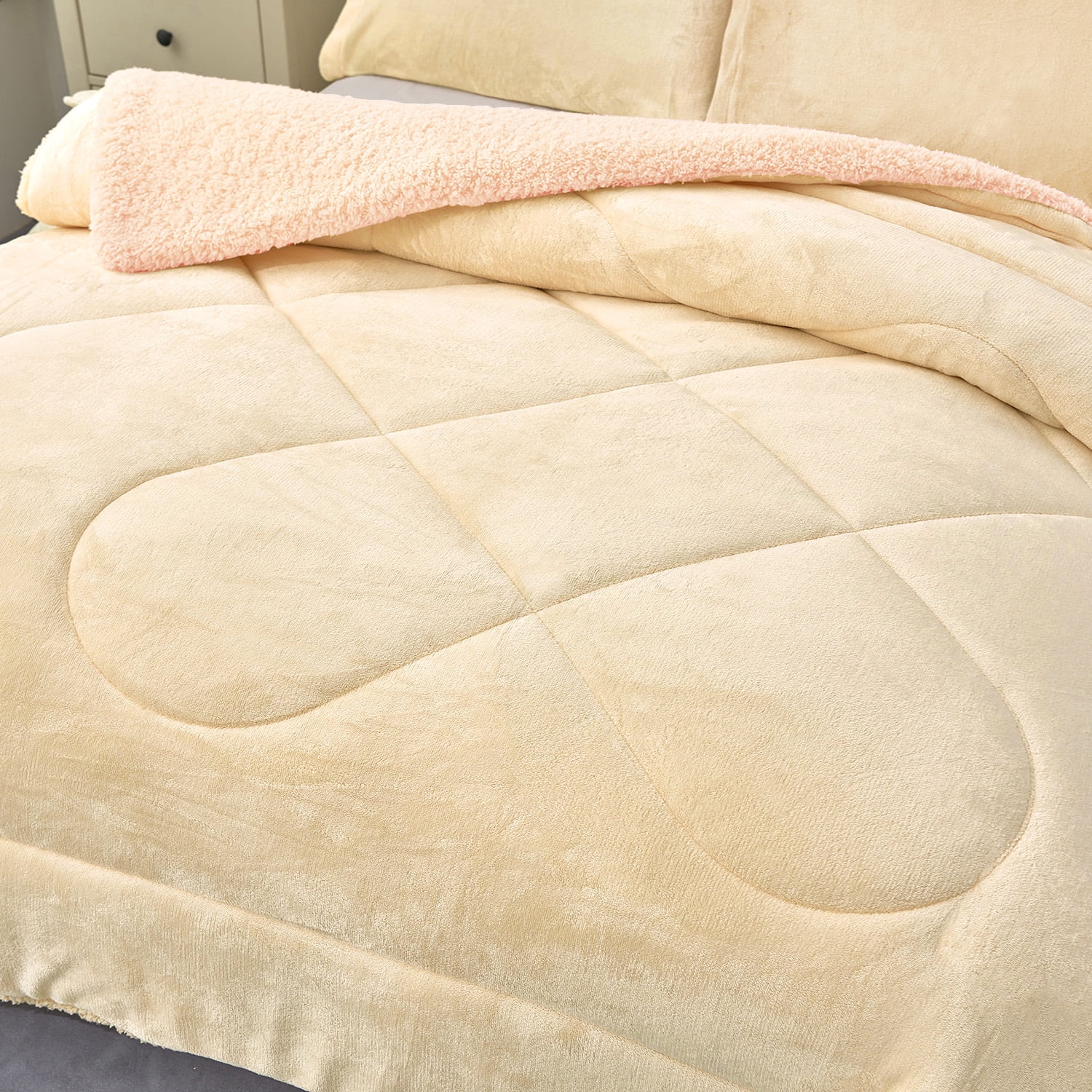 JML 2 Piece Sherpa Fleece Borrego Blanket,Thick Warm Baby Borrego