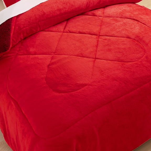 JML 2 Piece Sherpa Fleece Borrego Blanket,Thick Warm Baby Borrego Blanket,Twin Size 60" x 80"