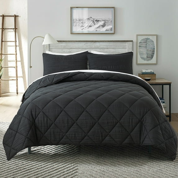 JML 2 Pieces Black Twin Comforter Set, Soft Microfiber Bedding Set With 1 Comforter and 1 Pillow Case Suit for All Seasons