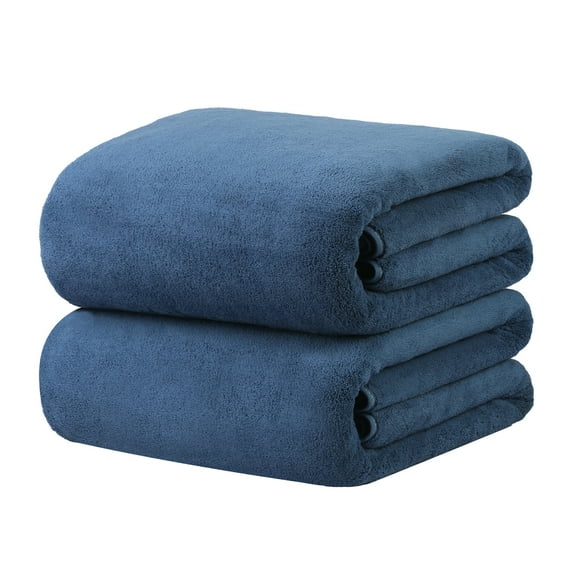 JML 2-Pieces Coral Fleece Large Bath Towel Set For Bathroom, Quick Dry Ultra Absorbent 35"x70"