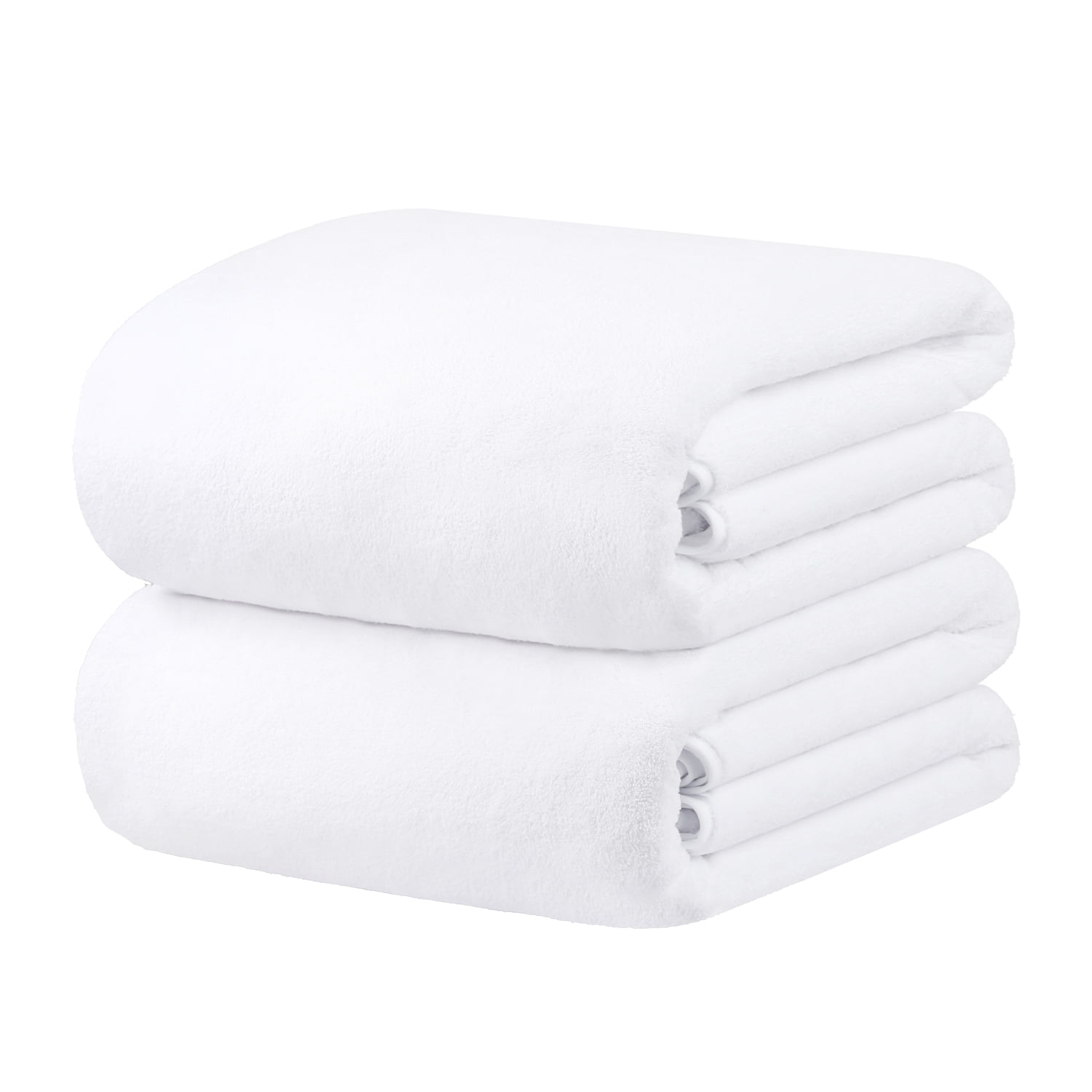 JML 2-Pieces Coral Fleece Large Bath Towel Set For Bathroom, Quick Dry Ultra Absorbent 35"x70"