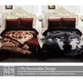 thumbnail image 1 of JML 2 Ply A&B Printed Raschel Bed Blanket 85" x 95"-10 Pounds Coffee Wolf Fleece Animal Print Reversible, 1 of 5