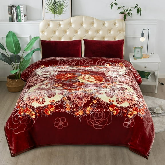 JML 2 Ply Fleece Plush Bed Blanket,Heavy Thick Soft Warm Mink Blanket for Winter King,85"x95",10lb