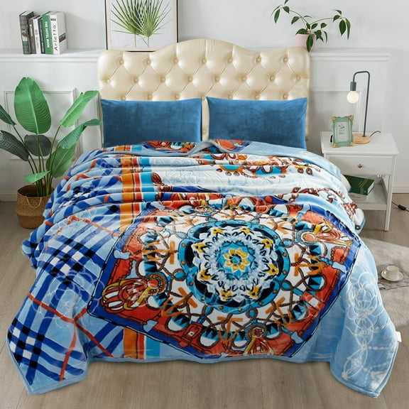 JML 2 Ply Fleece Plush Bed Blanket,Heavy Thick Soft Warm Mink Blanket for Winter King,85"x95",10lb