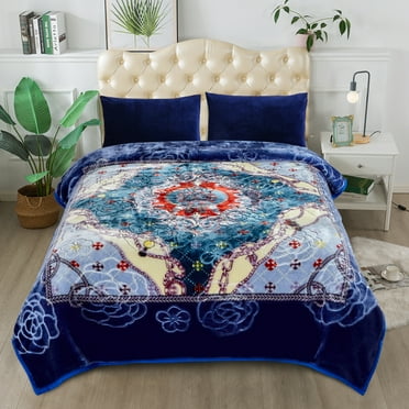 JML 2 Ply Fleece Plush Bed Blanket,Heavy Thick Soft Warm Mink Blanket for Winter Queen,79"x91",8.5lb