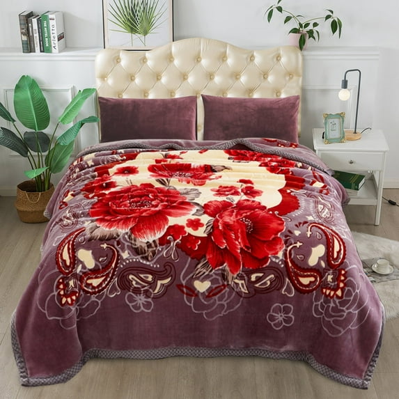 JML 2 Ply Fleece Plush Bed Blanket,Heavy Thick Soft Warm Mink Blanket for Winter Queen,79"x91",8.5lb
