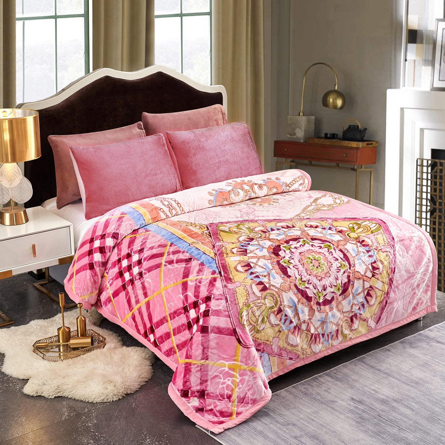 Mink plush fleece blanket hot sale