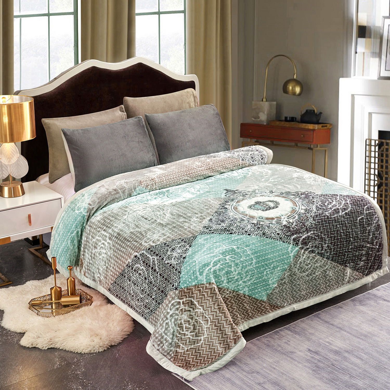 JML 2 Ply Fleece Plush Blanket Heavy Thick Soft Warm Winter Mink