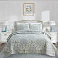 thumbnail image 1 of JML 3-Piece Grey and White Quilt Bedding Sets, King, 1 of 6