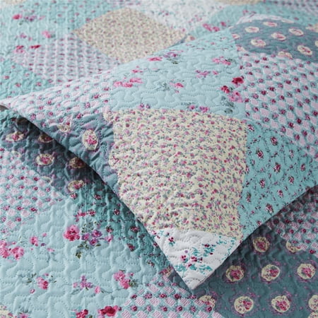 JML 3 Piece King Quilt Set 1 Quilt & 2 Shams, Soft Lightweight Coverlet Set, 92"x104"