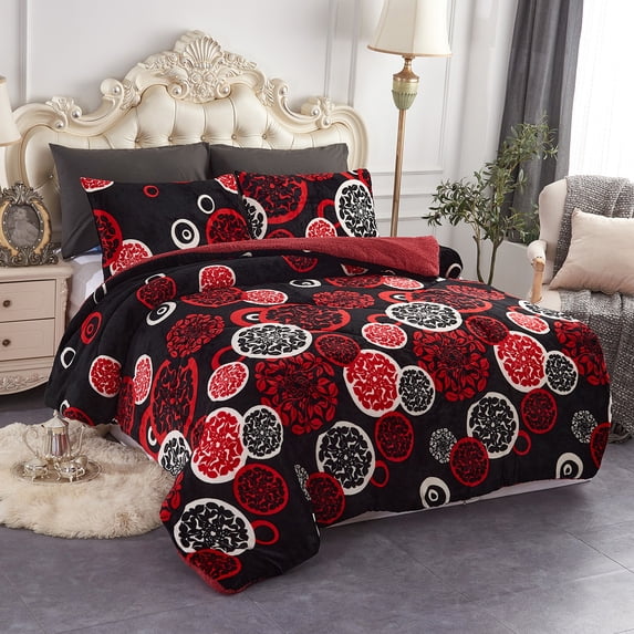 JML 3 Piece King Sherpa Fleece Bed Blanket Set,Heavy Thick Borrego Blanket 79"x91",6.5lb