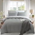 thumbnail image 1 of JML 3 Piece King Size Duvet Cover Set With Hidden Zipper Closure and Corner Ties,Soft Washed Microfiber,Gray, 1 of 6