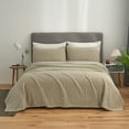 thumbnail image 1 of JML 3 Piece Knit Weave Blanket Queen (90"x90") with 2 Shams -Lightweight Fuzzy Jersey Blanket, 1 of 6