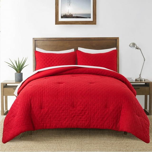 JML 3 Piece Queen Comforter Set - All Season 480GSM Down Alternative Comforter, Burgundy