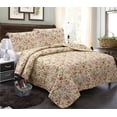 thumbnail image 1 of JML 3 Piece Quilt Set King Size 92"x104",Lightweight Printed Microfiber Bedspread Coverlet, 1 of 5