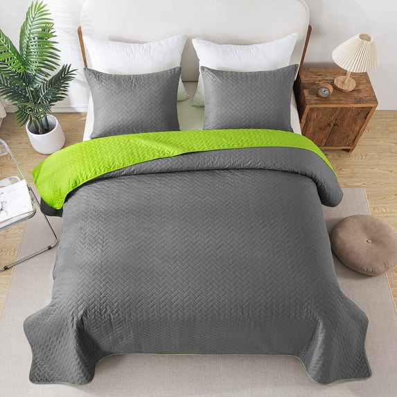 JML 3 Piece Quilt Set King Size - Soft Microfiber Lightweight Coverlet Bedspread,92"x104"