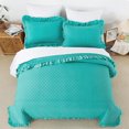 thumbnail image 1 of JML 3 Piece Quilt Set Queen Size,Ruffle Stone Washed Microfiber Bedspread Coverlet With 2 Shams, 1 of 5