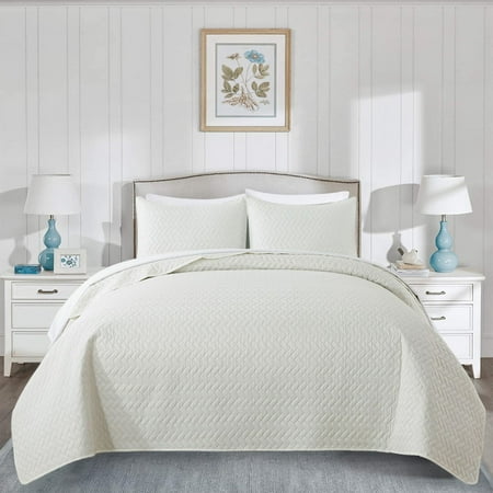 JML 3 Piece Quilt Set Queen Size,Soft Microfiber Lightweight Coverlet Bedspread,88"x 92"