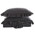 thumbnail image 1 of JML 3 Piece Ruffle Quilt Set Dark Gray - Queen, 1 of 5