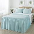 thumbnail image 1 of JML 3 Piece Ruffle Skirt Bedspread Set King Size,Blue Polka Dot Coverlet with 30" Drop, 1 of 6