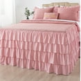 thumbnail image 1 of JML 3 Piece Ruffle Skirt Bedspread Set,Soft 30" Drop Coverlet Set,Queen,Red, 1 of 6