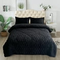 thumbnail image 1 of JML 3 Piece Sherpa Blanket For Bed,Winter Warm 3 Ply Fleece Borrego Blanket,King 79"x 91",Black, 1 of 8