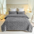 thumbnail image 1 of JML 3 Piece Sherpa Blanket For Bed,Winter Warm 3 Ply Fleece Borrego Blanket,Queen 75"x83",Grey, 1 of 8