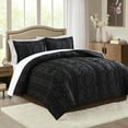 thumbnail image 1 of JML 3 Piece Tufted Comforter Set King,1 Comforter,2 Pillowcases, Geometric Design, Black, 1 of 5