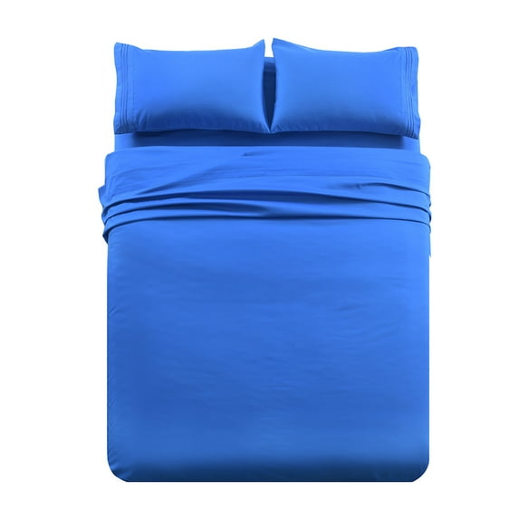 JML 3 Piece Twin Bed Sheet Set - Brushed Microfiber - Wrinkle Resistant & Unfading,Blue