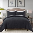 thumbnail image 1 of JML 3 Pieces Black King Comforter Set, Soft Microfiber Bedding Set With 1 Comforter and 2 Pillow Cases Suit for All Seasons, 1 of 8