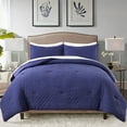 thumbnail image 1 of JML 3 Pieces Navy King Comforter Set, Soft Microfiber Bedding Set With 1 Comforter and 2 Pillow Cases Suit for All Seasons, 1 of 8
